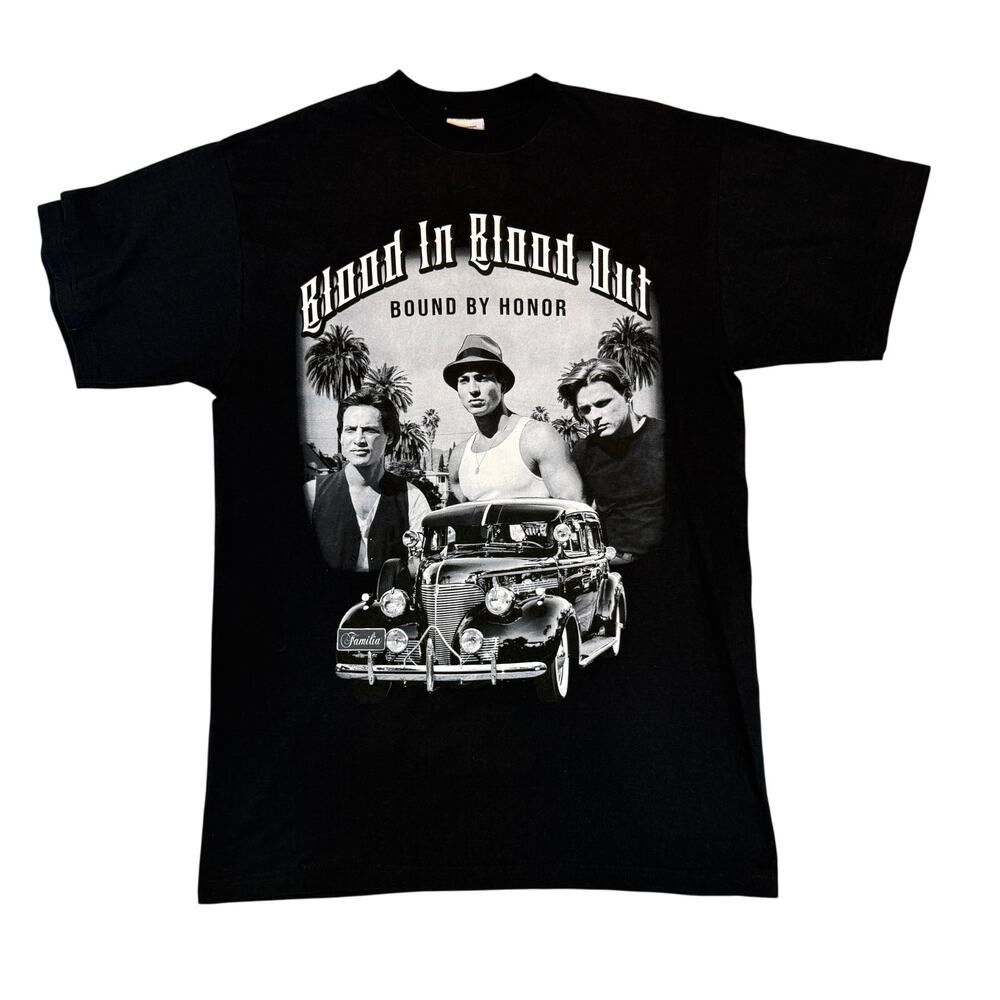 VTG Blood In Blood Out 93' Movie Tee Bound By Honor Street Gang Mens Sz L Tall